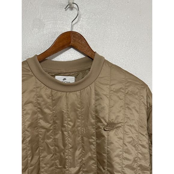 Nike Sportswear Therma-Fit Tech Pack Winterized Crew Pullover Men M Tan Athletic - Picture 5 of 13